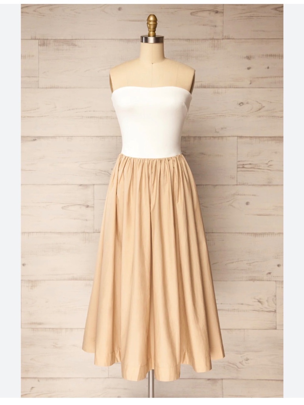 Golden Trip Two-Tone Drop Waist Strapless Maxi - Women S